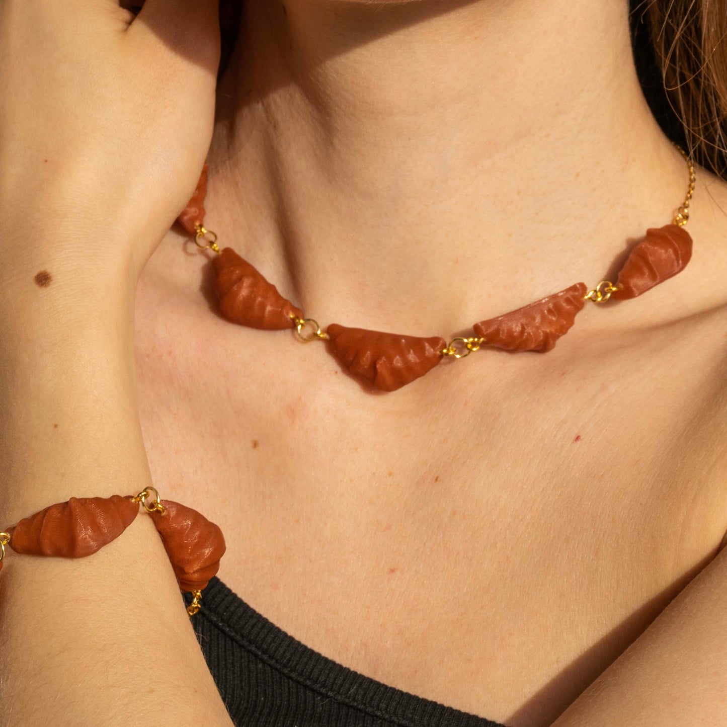 Croissant Collar Necklace - statement jewelry for day/night