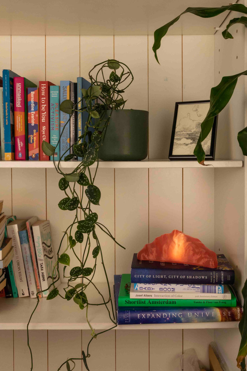 sculptural pink lamp. playful. cute. croissant shape