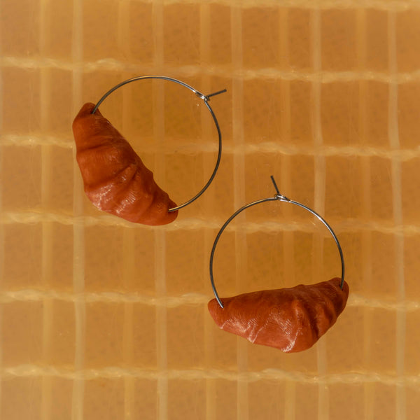 Croissant Hoop Earrings - statement jewelry for day/night